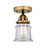 Nouveau 2 One Light Semi-Flush Mount in Black Antique Brass (405|288-1C-BAB-G182S)