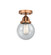Nouveau 2 One Light Semi-Flush Mount in Antique Copper (405|288-1C-AC-G204-6)