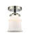Nouveau One Light Semi-Flush Mount in Black Polished Nickel (405|284-1C-BPN-G181S)