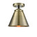Nouveau One Light Semi-Flush Mount in Black Antique Brass (405|284-1C-BAB-M13-AB)