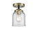 Nouveau One Light Semi-Flush Mount in Black Antique Brass (405|284-1C-BAB-G52)
