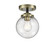 Nouveau One Light Semi-Flush Mount in Black Antique Brass (405|284-1C-BAB-G204-6)