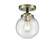 Nouveau One Light Semi-Flush Mount in Black Antique Brass (405|284-1C-BAB-G202-6)