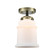 Nouveau One Light Semi-Flush Mount in Black Antique Brass (405|284-1C-BAB-G181)