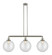 Franklin Restoration Three Light Island Pendant in Brushed Satin Nickel (405|213-SN-G202-12)