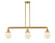 Franklin Restoration Three Light Island Pendant in Satin Gold (405|213-SG-G201-6)
