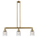 Franklin Restoration Three Light Island Pendant in Brushed Brass (405|213-BB-G54) Franklin Restoration Three Light Island Pendant in Brushed Brass (405|213-BB-G54)