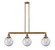 Franklin Restoration Three Light Island Pendant in Brushed Brass (405|213-BB-G202-8)