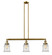 Franklin Restoration Three Light Island Pendant in Brushed Brass (405|213-BB-G184)