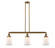 Franklin Restoration Three Light Island Pendant in Brushed Brass (405|213-BB-G181)