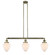Franklin Restoration Three Light Island Pendant in Antique Brass (405|213-AB-G661-7)