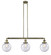 Franklin Restoration Three Light Island Pendant in Antique Brass (405|213-AB-G204-8)