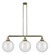 Franklin Restoration Three Light Island Pendant in Antique Brass (405|213-AB-G204-12)
