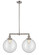 Franklin Restoration Two Light Island Pendant in Brushed Satin Nickel (405|209-SN-G202-12)