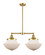 Franklin Restoration Two Light Island Pendant in Satin Gold (405|209-SG-G541)