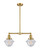 Franklin Restoration Two Light Island Pendant in Satin Gold (405|209-SG-G534)