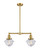 Franklin Restoration Two Light Island Pendant in Satin Gold (405|209-SG-G532)