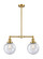 Franklin Restoration Two Light Island Pendant in Satin Gold (405|209-SG-G204-8)