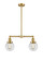 Franklin Restoration Two Light Island Pendant in Satin Gold (405|209-SG-G202-6)