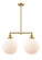 Franklin Restoration Two Light Island Pendant in Satin Gold (405|209-SG-G201-12)