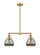 Franklin Restoration Two Light Island Pendant in Satin Gold (405|209-SG-G173)