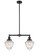 Franklin Restoration Two Light Island Pendant in Oil Rubbed Bronze (405|209-OB-G664-7)