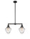 Franklin Restoration Two Light Island Pendant in Matte Black (405|209-BK-G664-7)