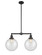 Franklin Restoration Two Light Island Pendant in Matte Black (405|209-BK-G204-10)