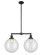 Franklin Restoration Two Light Island Pendant in Matte Black (405|209-BK-G202-12)