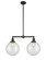 Franklin Restoration Two Light Island Pendant in Matte Black (405|209-BK-G202-10)