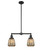 Franklin Restoration Two Light Island Pendant in Matte Black (405|209-BK-G146)