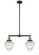 Franklin Restoration Two Light Island Pendant in Black Antique Brass (405|209-BAB-G664-7)