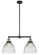 Franklin Restoration Two Light Island Pendant in Black Antique Brass (405|209-BAB-G222)