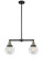 Franklin Restoration Two Light Island Pendant in Black Antique Brass (405|209-BAB-G202-6)