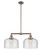Franklin Restoration Two Light Island Pendant in Antique Copper (405|209-AC-G74-L)
