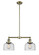 Franklin Restoration Two Light Island Pendant in Antique Brass (405|209-AB-G74)