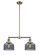 Franklin Restoration Two Light Island Pendant in Antique Brass (405|209-AB-G73)