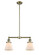 Franklin Restoration Two Light Island Pendant in Antique Brass (405|209-AB-G61)