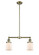 Franklin Restoration Two Light Island Pendant in Antique Brass (405|209-AB-G51)