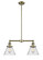 Franklin Restoration Two Light Island Pendant in Antique Brass (405|209-AB-G44)