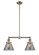 Franklin Restoration Two Light Island Pendant in Antique Brass (405|209-AB-G43)