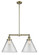 Franklin Restoration Two Light Island Pendant in Antique Brass (405|209-AB-G42-L)