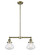 Franklin Restoration Two Light Island Pendant in Antique Brass (405|209-AB-G324)