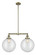 Franklin Restoration Two Light Island Pendant in Antique Brass (405|209-AB-G202-12)