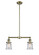 Franklin Restoration Two Light Island Pendant in Antique Brass (405|209-AB-G184S)