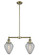 Franklin Restoration Two Light Island Pendant in Antique Brass (405|209-AB-G165)