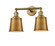 Franklin Restoration Two Light Bath Vanity in Brushed Brass (405|208L-BB-M9-BB)
