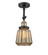 Franklin Restoration One Light Semi-Flush Mount in Black Antique Brass (405|201F-BAB-G146)