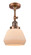Franklin Restoration One Light Semi-Flush Mount in Antique Copper (405|201F-AC-G171)