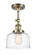 Franklin Restoration One Light Semi-Flush Mount in Antique Brass (405|201F-AB-G713)